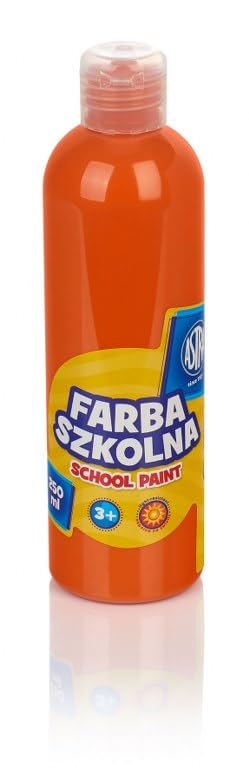 ASTRA Farba Plakatowa, 250 ml, Wodna, Farba Szkolna, Pomarańczowa, Półpłynna, Do Malowania na Papierze, Kartonie, Drewnie