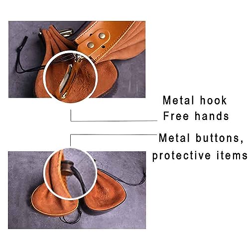 1-Pack Leather Coin Pouch - Mini Coin Organizer with Drawstring for Men & Women (Red)3