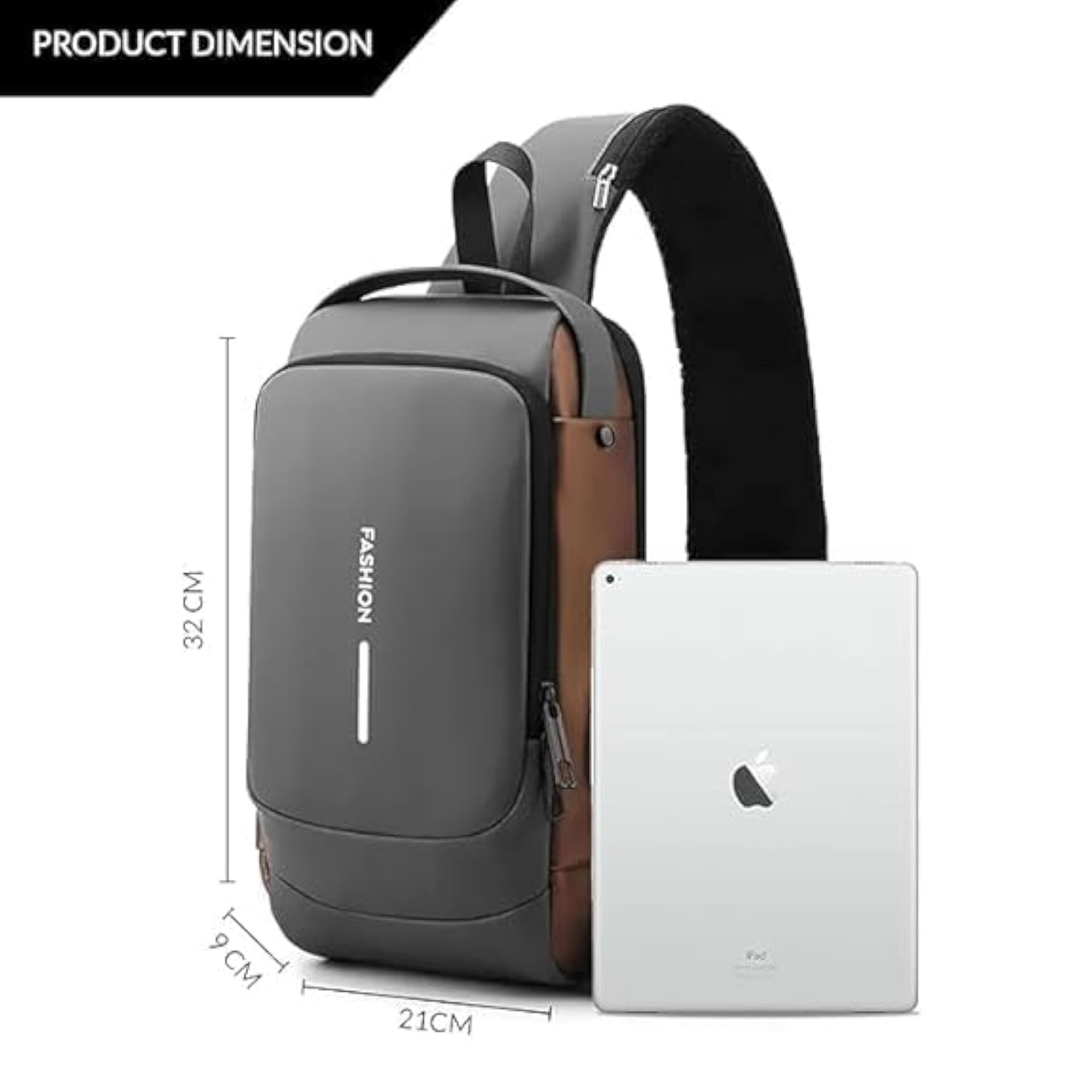 Multifunctional Sling Bag for Unisex with USB Charging Port