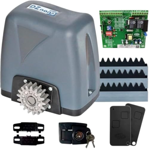 Kit Motor Deslizante Portão Eletrônico Dz Nano 36 Turbo 600kg 1/4 HP Rossi 2 Controles 3 Metros de Cremalheira (110, Volts)