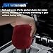 2PCS Plush Car Gear Shift Knob Cover & Handbrake Cover, Soft Fluffy Shift Knob Brake Handle Protector, Universal Car Interior Accessories (Burgundy)