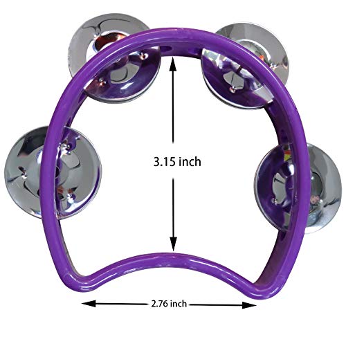 Musicube Stem Hand Tambourine Bells, 4 Cymbal Bells On Abs Plastic Hand, Kids Music Rhythm Toys, Stem Education Music Instrument For Music Center Kids Center, 4 Pack #TOP4