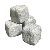 Whiskey Rocks – Set of 4 Soapstone Drink Rocks - Large Size - Handmade Soapstone Ice Cubes - Whiskey Chilling Stones