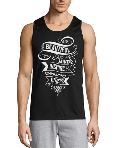 Débardeur en coton homme noir avec message inspirant