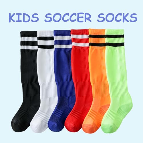 Marchare Boys Soccer Socks Toddler Athletic Socks Knee High Striped Football Socks For Boys Girls2