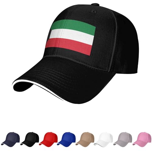 Chapeau drapeau du Koweït Casquettes koweïtiennes pour homme femme drapeau du Koweït Casquette de baseball Trucker Dad Hat, noir, Taille unique