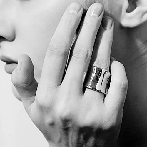 20mm Width Chunky Wide Stainless Steel Wedding Band Statement Promise Anniversary Ring2