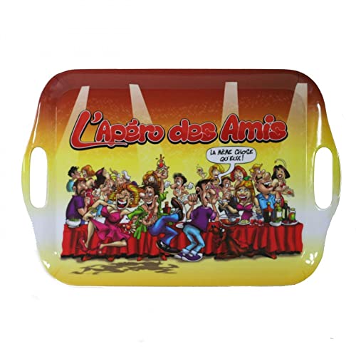 STC Plateau Humour 'L'Apero des Amis' Multicolore Caricature Unisex Adulte 1 unité Casual Léger H42 L29