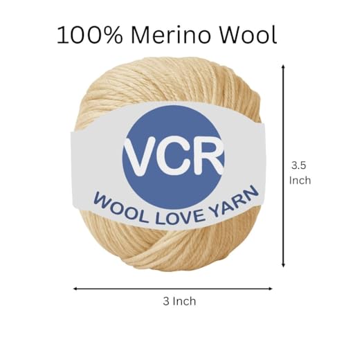 Image of VCR Pastel Peach Yarn, 25 Grams Hank, 85 Meters Length, 100% Merino Wool, Pack of 1, Shrink-Resistant Soft, Warm and Premium Wool Yarn for Knitting, Crochet and Craft Projects