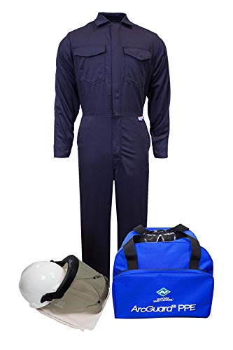 Best Promo National Safety Apparel KIT2CV11NGSM ArcGuard CAT 2 Arc Flash Kit with FR Coverall (No Gloves), 12 Calorie, Small, Navy Hottest Sales National Safety Apparel KIT2CV11NGSM ArcGuard CAT 2 Arc Flash Kit with FR Coverall (No Gloves), 12 Calorie, Small, Navy