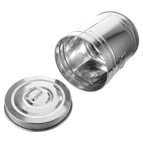 Poubelle de bureau ronde en acier inoxydable argenté pour organiser les petits dortoirs