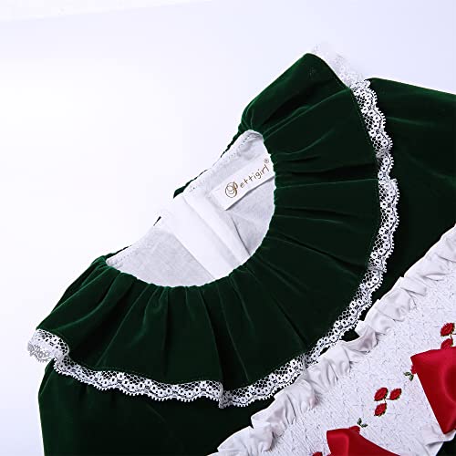 Pettigirl Girl Elegant Christmas Winter Smocked Green Clothing Size 2 3 4 5 6 8 10 12 14 Years Toddler Fancy Smock Dress3