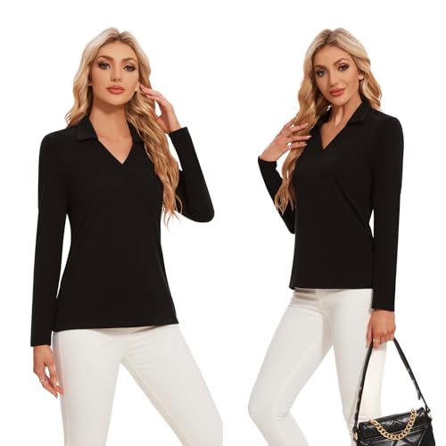 Women's 1/4 Zip Fleece Thermal Long Sleeve Golf Shirt Cold Weather Fleece Jacket4