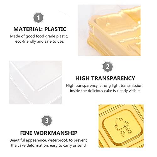 BenRan 50 Sets mooncake box for 50g/63g/75g/100g/125g, with Macarons-cookies and mini-cake boxes,moon-cake dessert Box (100-125G Gold)