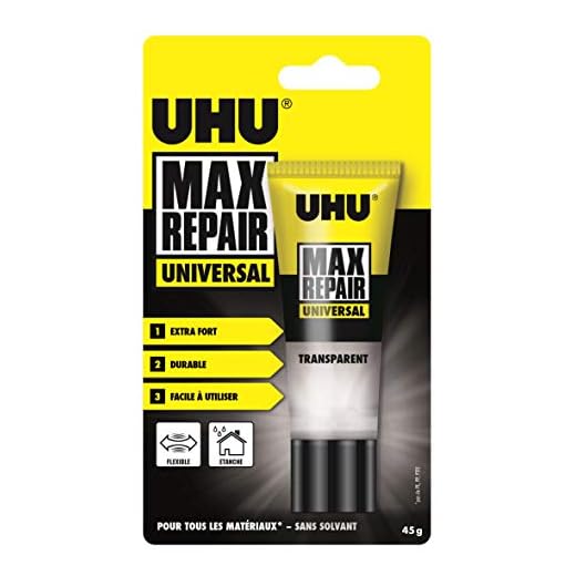 UHU Max Repair Universal Tube, Starker und vielseitiger Universalkleber für nahezu alle Reparaturen im Haushalt, 45 g