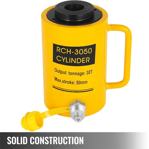 Image of VEVOR 30T Hydraulic Cylinder Jack Hollow Single Acting Hydraulic Ram Cylinder 50mm Hydraulic Lifting Cylinders (30T 2Inch Hollow)