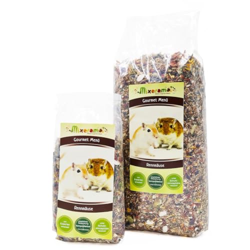 Mixerama Rennmäuse Gourmet Menü - artgerechtes Mäusefutter für die Rennmaus Gerbil ohne Pellets Kleintierfutter Alleinfutter Größe 500 g