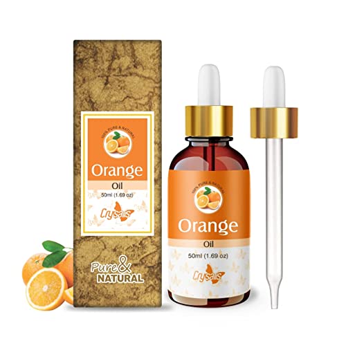Image of Crysalis Orange (Citrus X Sinensis) Oil |100% Pure & Natural Undiluted Essential Oil Organic Standard | Skin Brightening, Hair Care | For Skin and Hair | Aromatherapy Oil | 50ML With Dropper