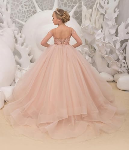 Pageant Dresses for Girls-Cap Sleeves Flower Girl Dresses Tulle Girls Party Dress4