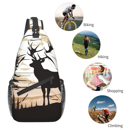 Bolso cruzado estilo Wild Elk para hombre y mujer miniatura 6