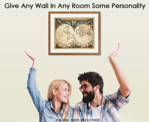 Vintage World Map Wall Art: Unique Travel & Adventure Prints For Home, Office, Living Room & Bedroom Decor - Creative Gift Idea For Retro, Boho & Modern Poster Fans | Unframed Posters 11X14 #TOP1