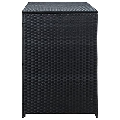 vidaXL Mülltonnenbox 2er Poly Rattan Gerätebox Müllbox Mülltonnenverkleidung – Bild 5