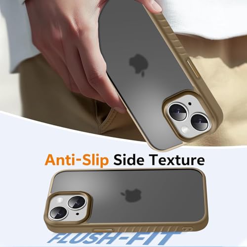 Image of KARWAN️ Shockproof Back Case Cover for iPhone 15 | Camera Protection Bump |Shockproof Back Case Cover for iPhone 15 - Brown