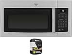 GE JVM3160RFSS 1.6 Cu. Ft. Over-the-Range Microwave Oven Stainless Steel Bundle with 2 YR CPS Enhanced Protection Pack