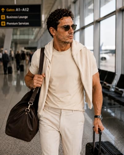Image of Men's Essential 100% Cotton Crew Neck T-Shirt - Plain, Short Sleeve, Regular Fit, Premium, Super Soft, Classic Everyday Wear