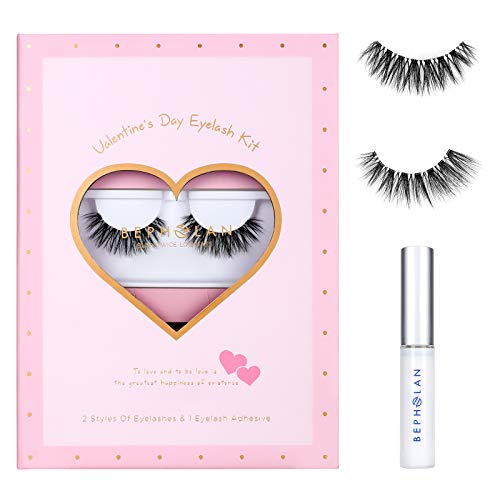 BEPHOLAN Valentine's Day Limited Eyelash Collection|3D Faux Mink Lashes| 2 Styles Lashes&1 Eyelash Adhesive| Reusable| 100% Handmade & Cruelty-Free