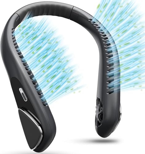 Personal Neck Fan, 6000mAh Neck Fans Portable Rechargable Battery Operated Wearable Bladeless Neck...