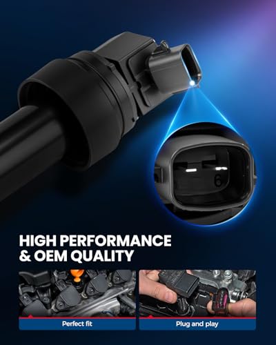 Image of KAX 4 Ignition Coils & 4 Spark Plugs Set Fit for Veloster Forte Koup Forte5 | Hyundai Veloster 2014-2015 1.6T, Kia Forte Koup 2014-2015 1.6T, Forte5 2014-2015 1.6T, UF707