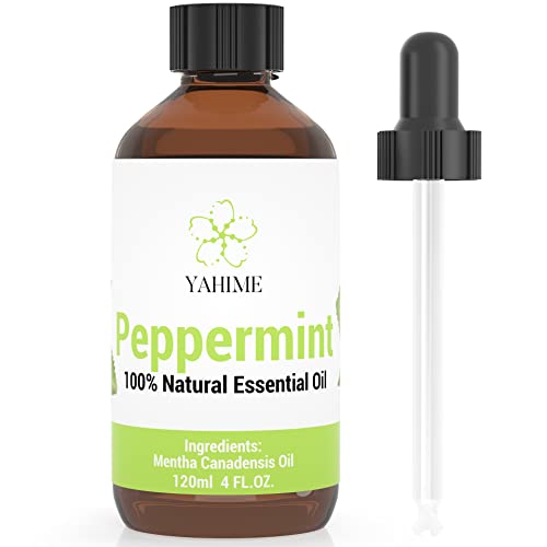 Asakuki Peppermint Oil Essential Oil, 4 Fl. Oz Natural Grade Oils For Diffuser, Home, Candle & Soap Making, Yahime Infinite Series #TOP5