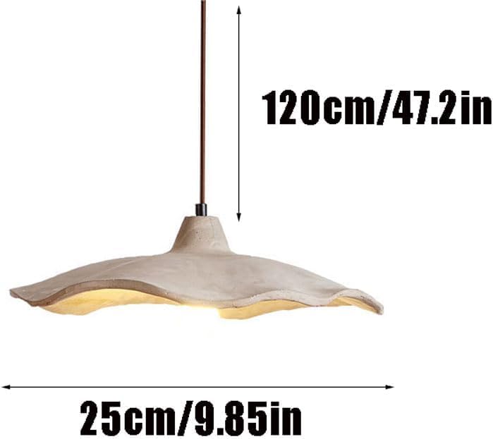 Suspension luminaire gris ciment Corete Lotus plafonnier moderne de 25CM - 2