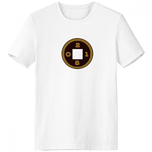 T-shirt Crew-Neck blanc pour homme imprimé multicolore en taille M