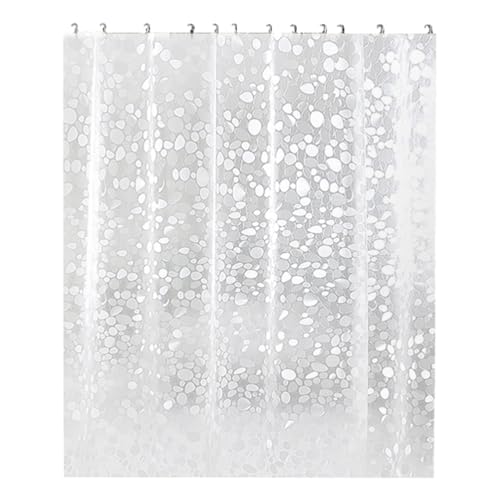 Rideau de douche imperméable transparent galets avec œillets pour baignoire