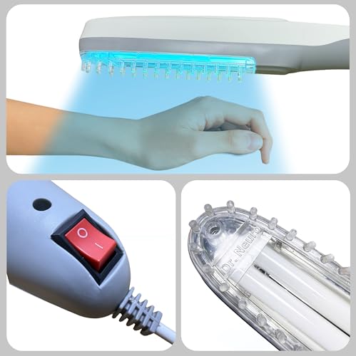 Image of Dr. Neuro NarrowBand UVB Phototherapy Device with 311nm NBUVB Lamp | 5-Year Warranty | Home Treatment for Vitiligo, Psoriasis, Eczema & Dandruff | Safety UV Goggles And User Manual Included | Blue UV Light (White & Grey)
