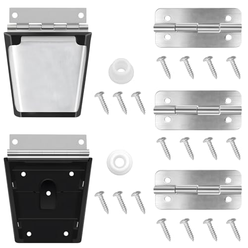 ATESMO Cooler Hinges & Latch Replacement for Igloo Cooler Replacement Parts Set, Stainless Steel Latch and Hinge Parts Kit with High-Strength Screws