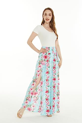 Image of Hawaii Hangover Family Matching Clothes, Pink Hibiscus Vine Turquoise | Family matching Hawaiian outfits, Pink Hibiscus Vine Turquoise, lightweight rayon, machine washable, tropical floral print