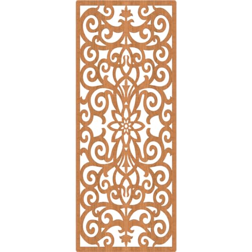 Image of Buel Decorative Pierced Fretwork Wood Wall Panels, 27 3 /8 inchW x 69 3 /8 inchH x 3 /8 inchT, Cherry