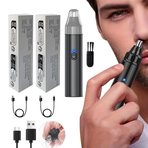 2PK LITTLE CLASSIC USB Rechargeable Ear/Nose and Face Trimmer - LED Electric Hair Trimmer Suitable for Men and Women - Painless Eyebrow and Facial Hair Removal Device 2PK LITTLE CLASSIC USB Rechargeable Ear/Nose and Face Trimmer - LED Electric Hair Trimmer Suitable for Men and Women - Painless Eyebrow and Facial Hair Removal Device
