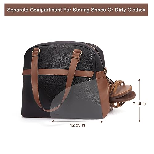 Image of CLUCI Weekender Bag for Women Travel Leather Duffel Bag Carry on Overnight Bag