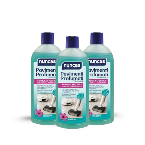 Nuncas Pavimenti Profumati Detergente Pavimenti - Formula Specifica per Robot e Lavapavimenti - Desiderio - Multipack - Confezione da 3 x 500 ml