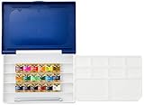 Holbein Artist's Watercolors Set of 18 Half-Pans with Brush (Palm Box Plus) PN694