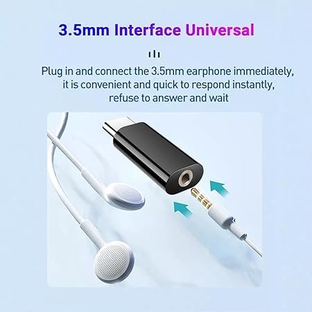 Image of Realme USB-C to 3.5mm Headphone Jack Adapter | Type-C to AUX Audio Converter for OnePlus, Xiaomi, Realme, Vivo (NOT for Samsung /iPad /Pixel) - Black