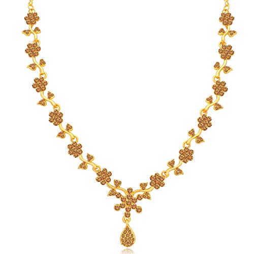 Floral Plated LCT Stone Necklace Set (N79653_D1)