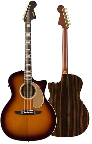 Fender California Select Newporter Acoustic Guitar, Aged Cognac Burst