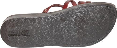 Holy Land Market Men/Women Biblical Jesus Leather/Embroidered Sandals/Slides From Jerusalem (Saint Paul Style)4