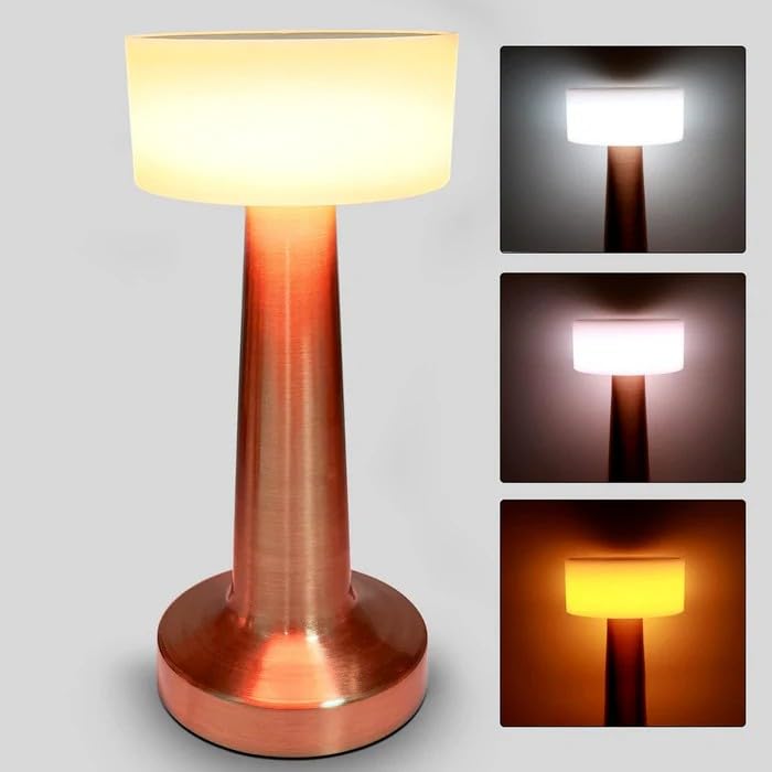 LED Lamp with Touch Control | Decorative Desk Lamp, Portable Metal LED Table Lamp, USB Rechargeable, 3 Color, 3 Levels Brightness for Home Decor Party Kids Room Bedroom (1 Pc)-image-10