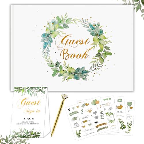 LURICO Guest Book Matrimonio, 120 Pagine Libro degli Ospiti Matrimonio, Libro Ospiti Matrimonio, Wedding Guestbook, per Matrimoni, Anniversari, Battesimi, Compleanni